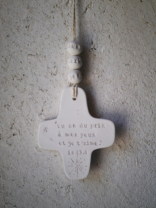 croix céramique murale