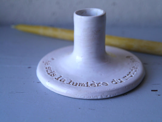 BOUGEOIR RITUEL de PRIERE "je suis la lumière du monde" Jean 9