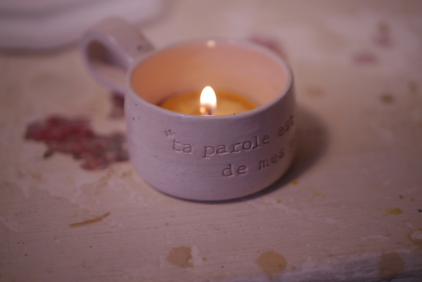 PARCOURS "VIVRE A SA LUMIERE" (bougeoir veilleuse+carnet de prière)