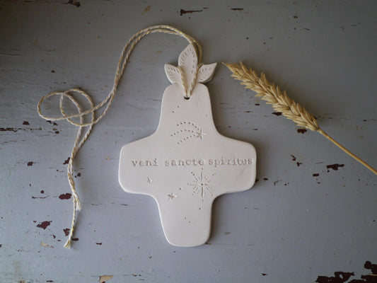 Croix céramique murale, cadeau baptême, cadeau communion, cadeau confirmation, cadeau chrétien, inscription Bible