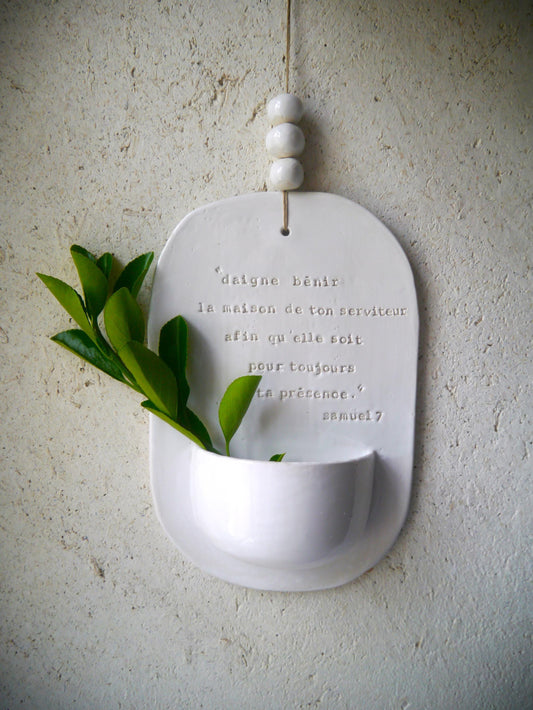 BENITIER d'entrée "“Daigne bénir la maison de ton serviteur, afin qu’elle soit pour toujours en ta présence."