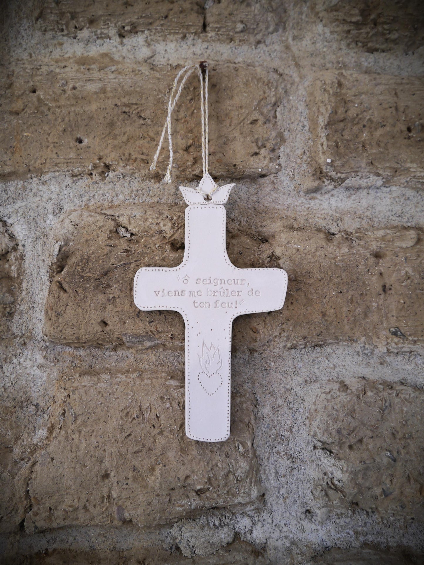 Croix céramique murale, cadeau de Noël, cadeau chrétien, croix catholique