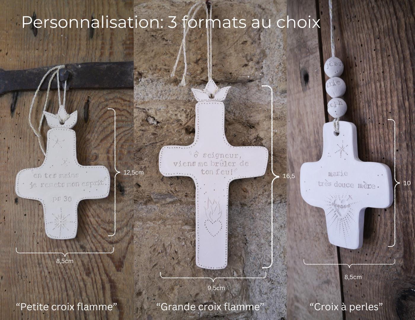 3 COFFRETS BAPTEME (Baptisé, Marraine, Parrain), personnalisé