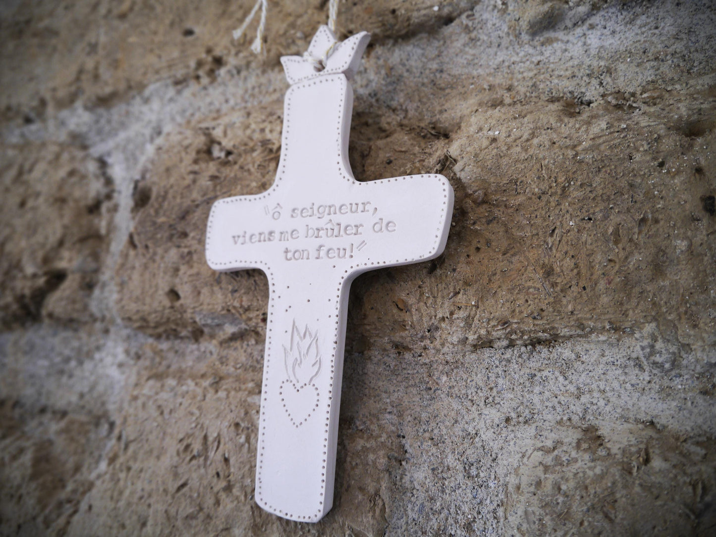 Croix céramique murale, cadeau de Noël, cadeau chrétien, croix catholique