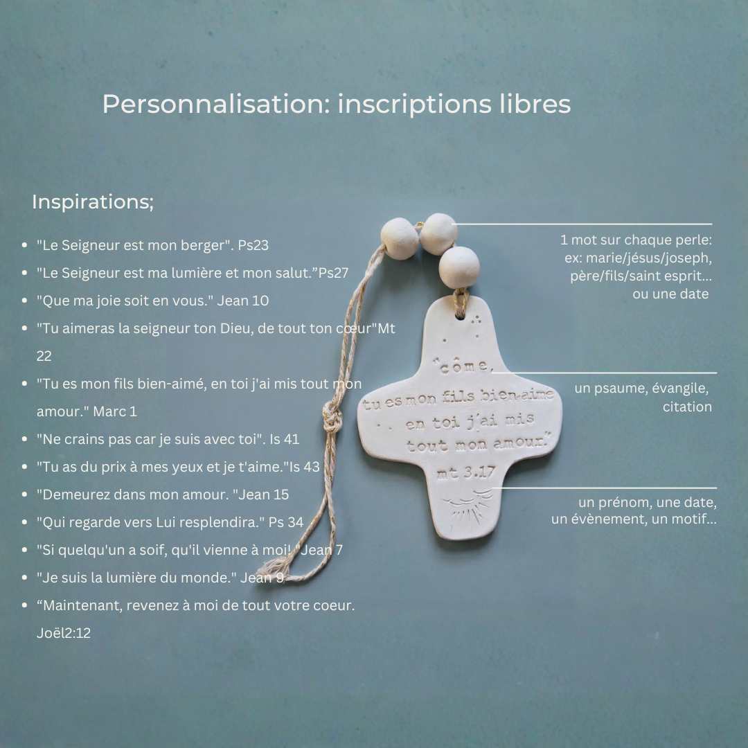 Croix Personnalisée en Céramique