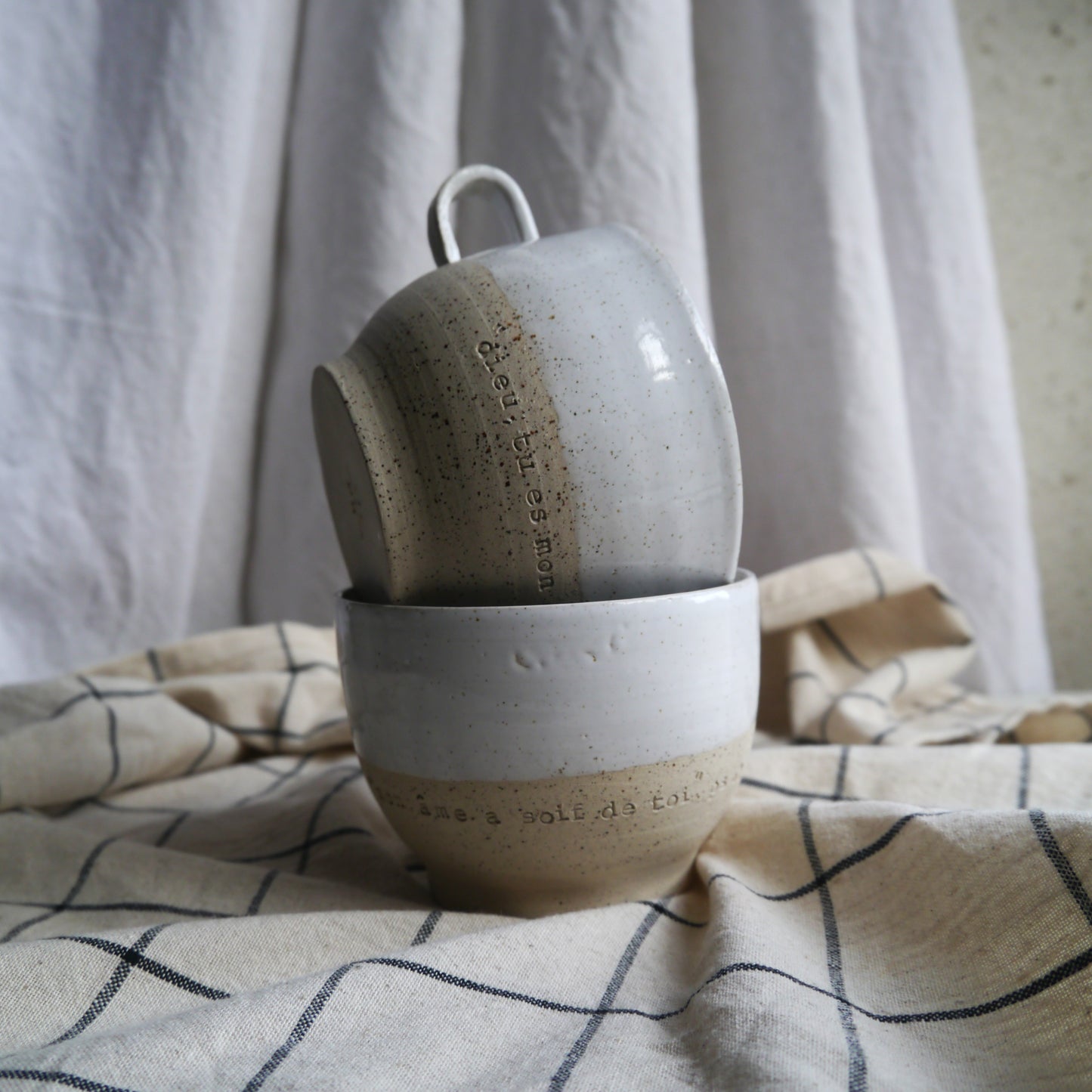 DUO de grandes tasses blanches