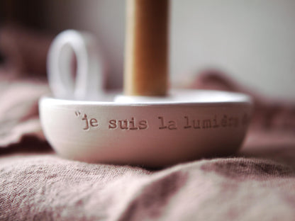 BOUGEOIR RITUEL de PRIERE "je suis la lumière du monde" Jean 9