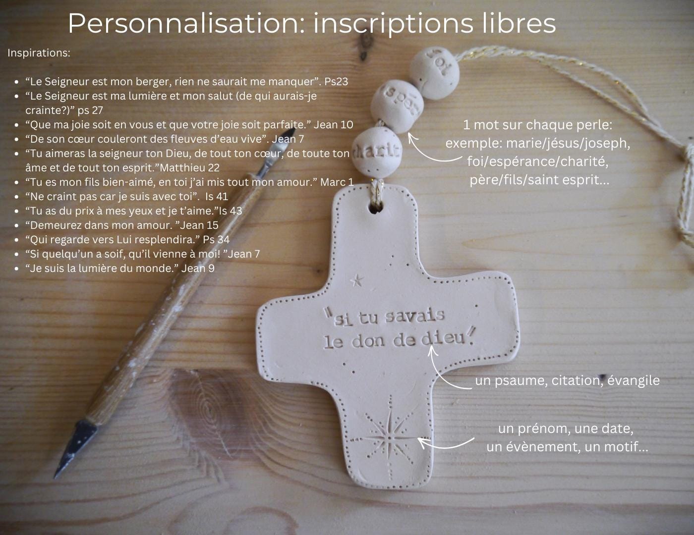 Croix céramique personnalisée