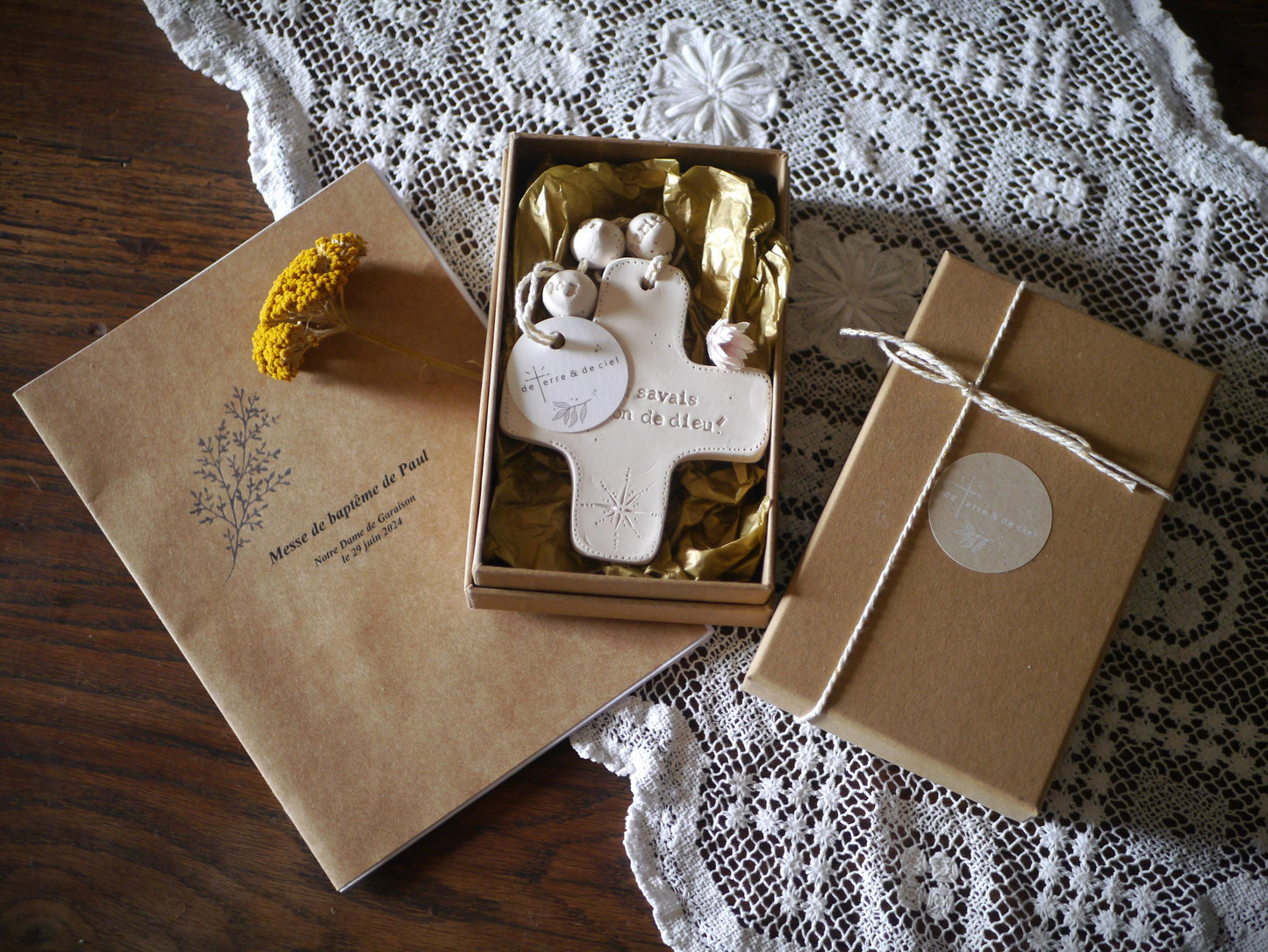 2 COFFRETS BAPTEME (Filleul/e, Marraine/Parrain), personnalisé